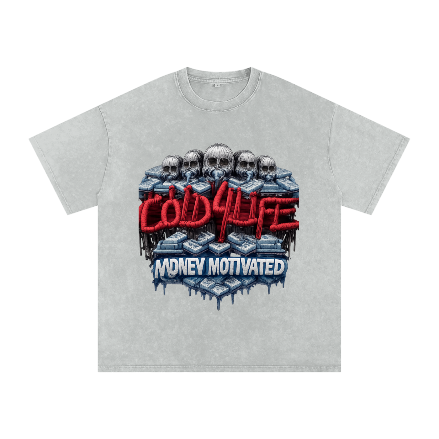 Snow Washed Oversized Cotton T-Shirt