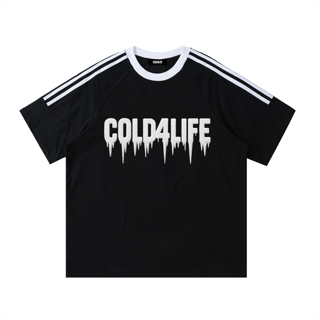 Contrast Tape Crewneck Cotton T-Shirt