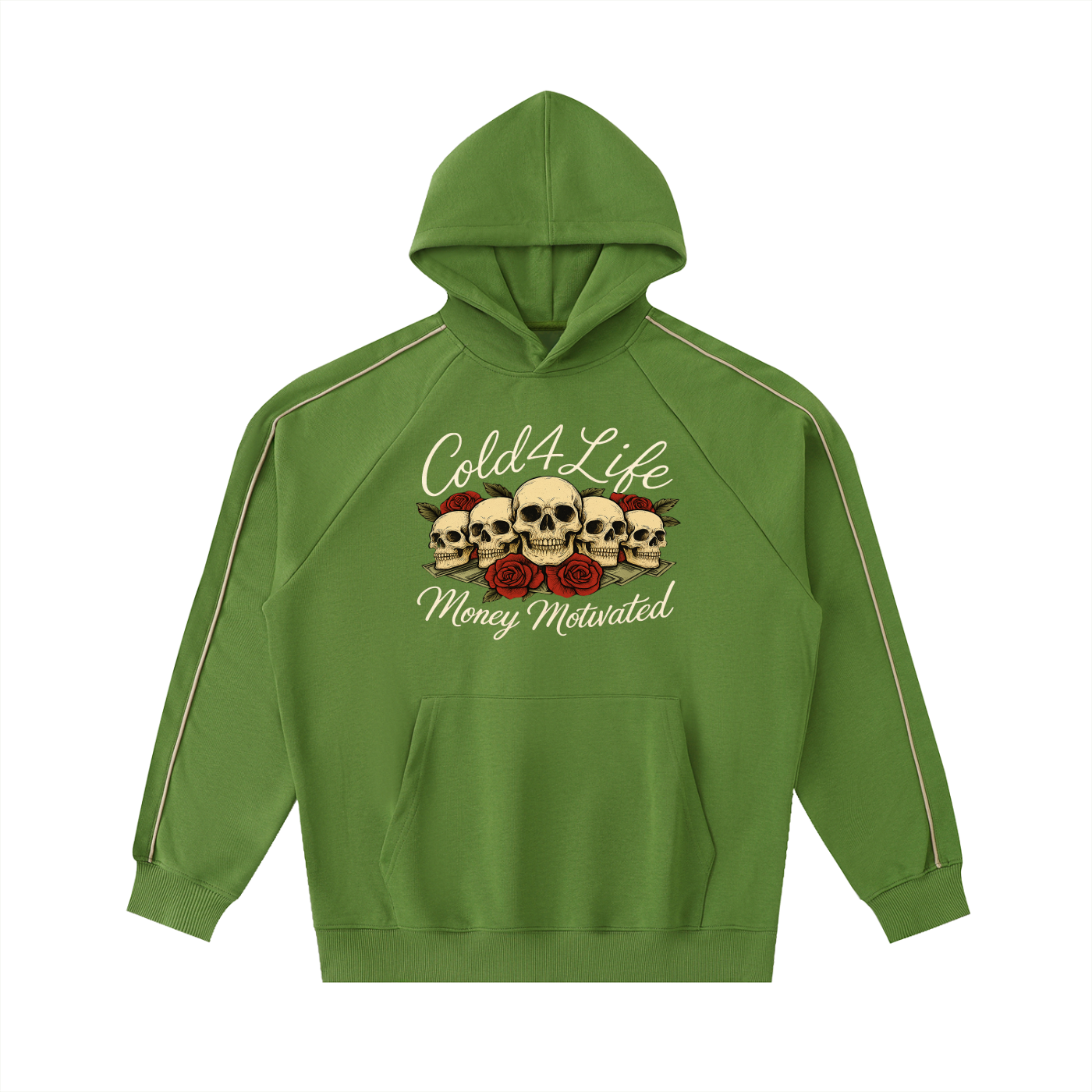 Contrast Piping Raglan Hoodie