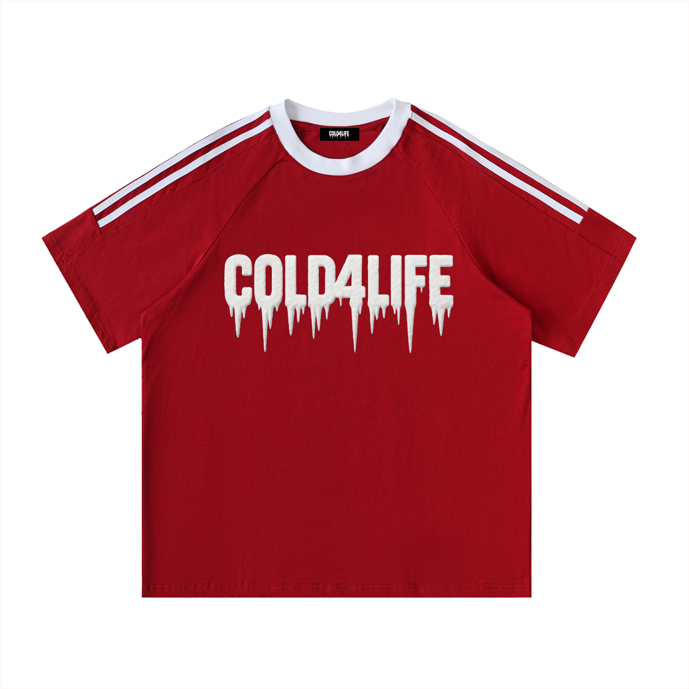 Contrast Tape Crewneck Cotton T-Shirt