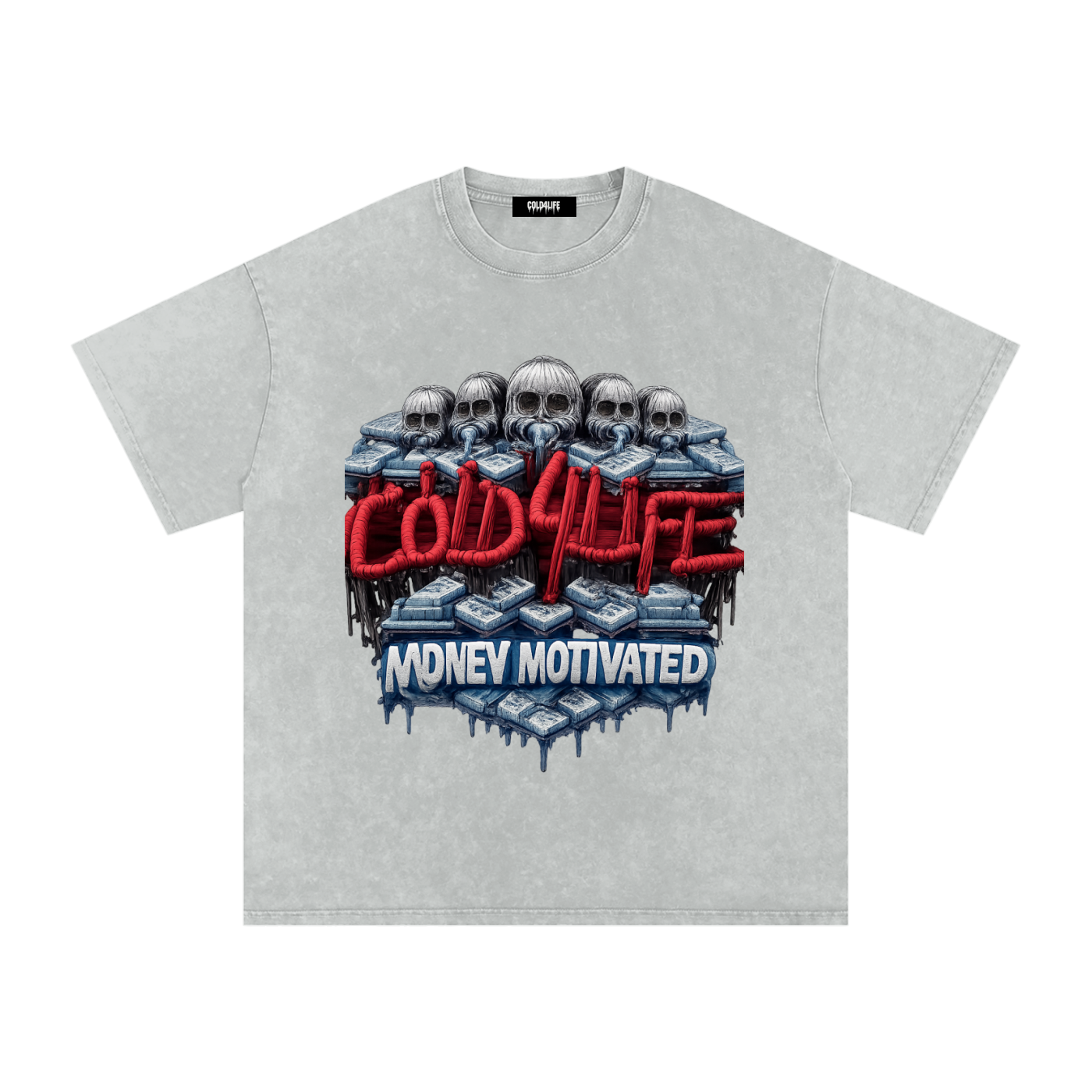 Snow Washed Oversized Cotton T-Shirt